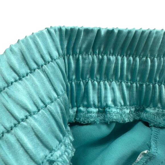 Forever 21 Satin Cargo Pants Womens M Mint Green Blue Utility Wide Leg Hipster - Picture 11 of 13